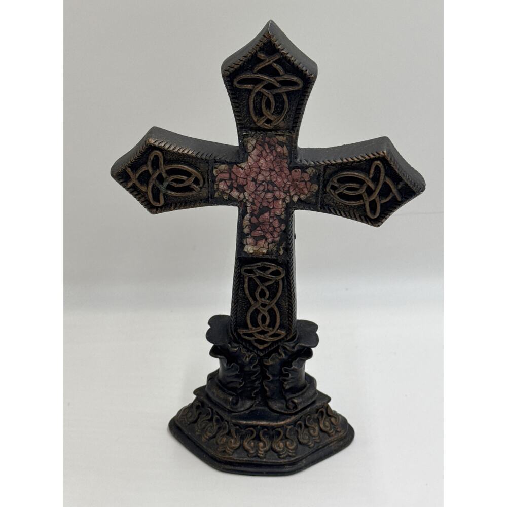 Gothic Celtic Knot Cross Resin Tabletop Decor Dark Academia Medieval Decor - Picture 2 of 7